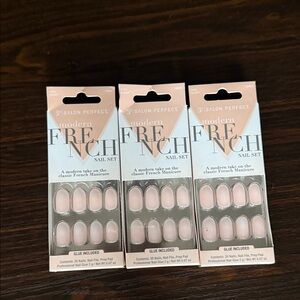 Salon Perfect Modern French Press-On Nails - Pink -Set of 3